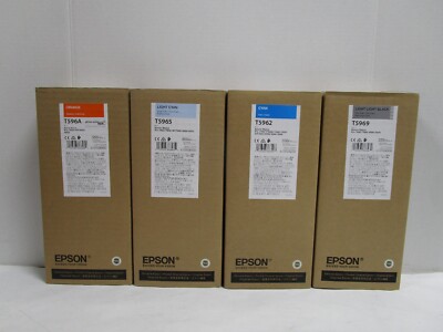 4-GENUINE EPSON INKS STYLUS PRO7900/WT7900 T596A,T5969,T5965,T5962 EXP.2021 NEW