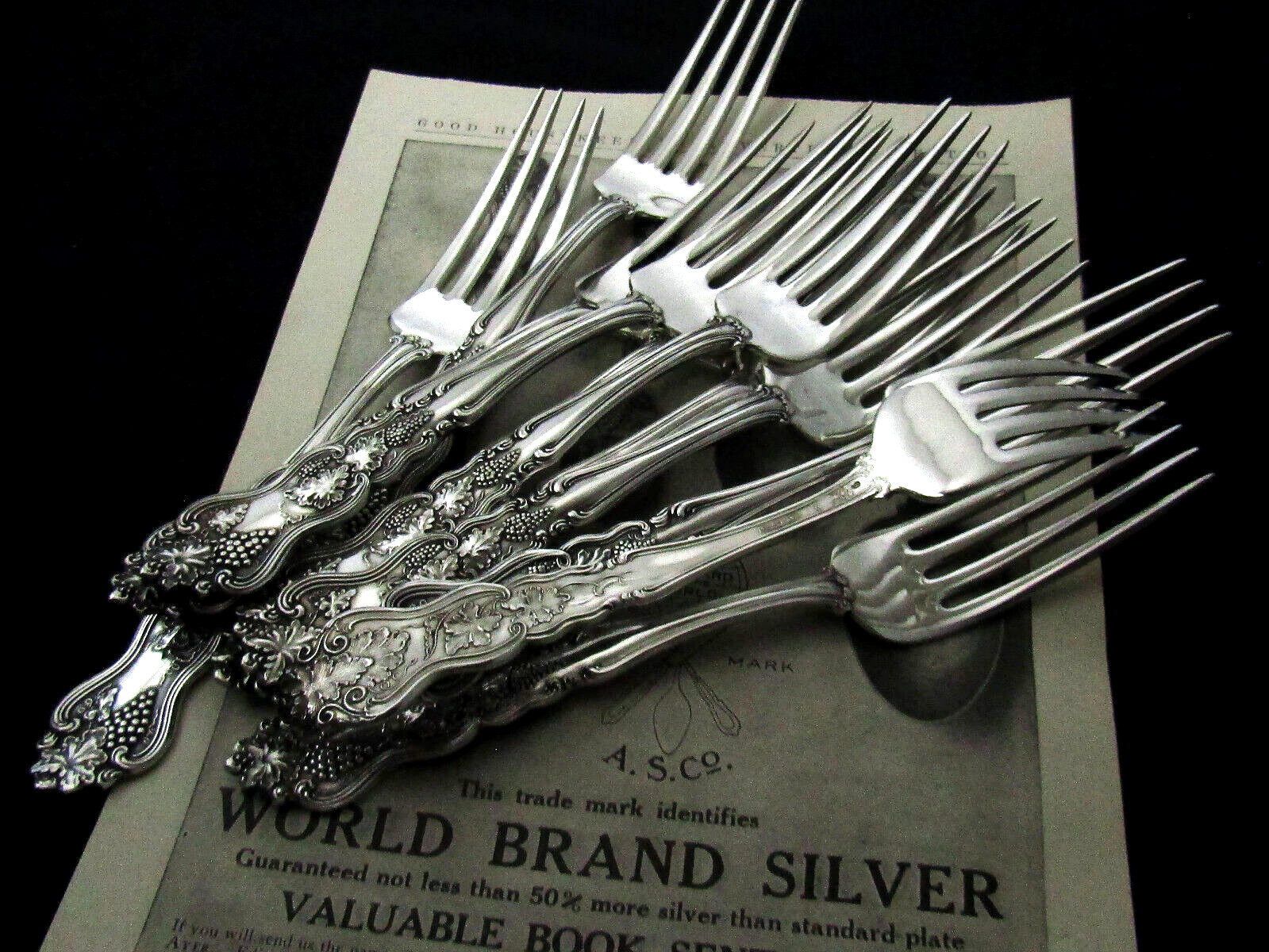 ❤️ MOSELLE AMERICAN SILVER LUNCH FORK 7” ART NOUVEAU c.1906- SOLD BY PC