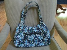Vera Bradley Blue Green White Floral Purse Handbag Pockets ...