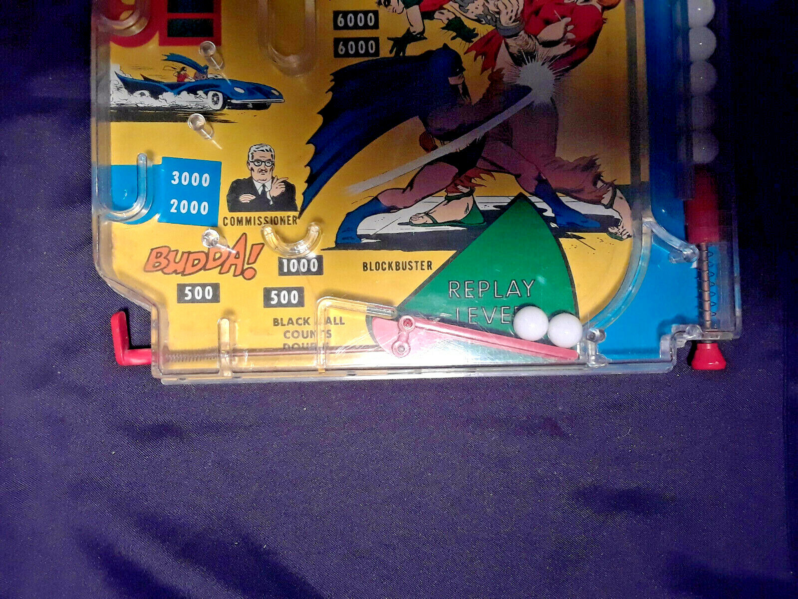 1966 BATMAN Marx Pinball Large Game Complete w/Wire Stand-Paddle/Plunger Intact