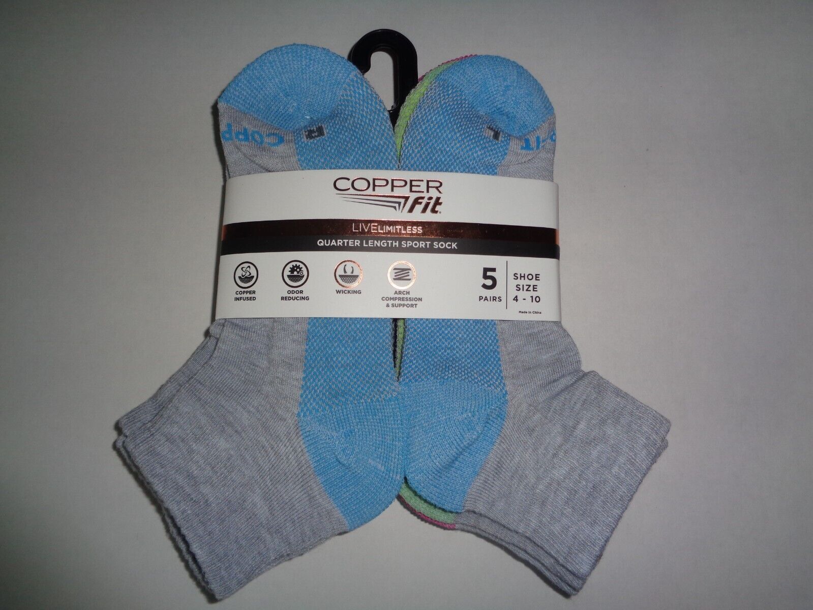 Gray 5 Pairs Shoe Size 4-10