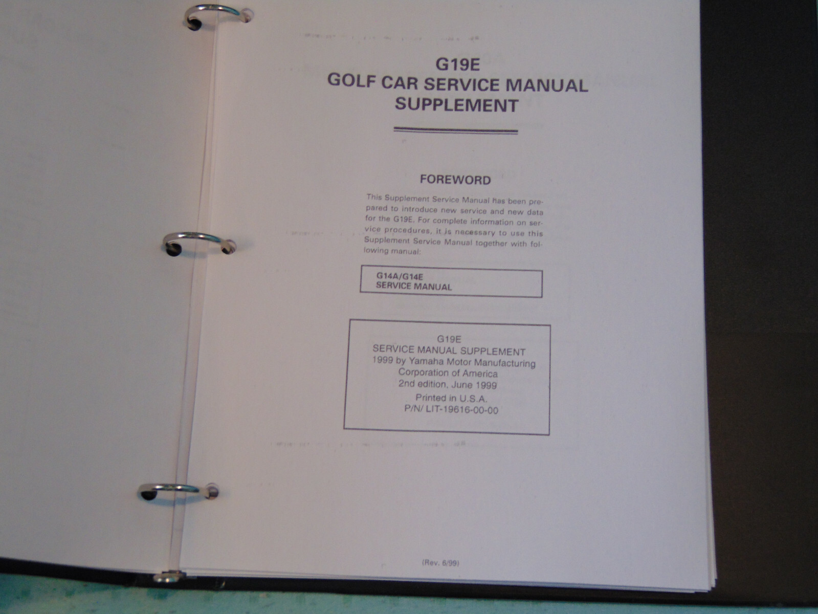 Yamaha golf cart repair service manual G11A G14