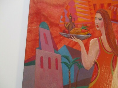 Modernist Painting Women City Urban Musician Cafe Expressionism Cubism Listed