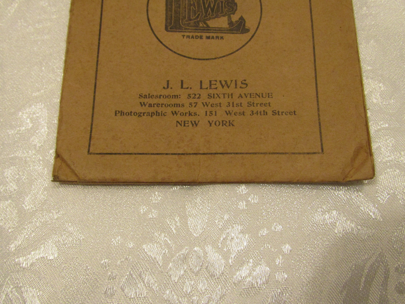 Vintage Photo of General Grant & J.L. Lewis Printing Co. Print Holder.