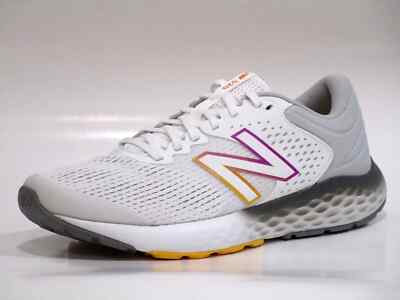 New Balance Women's 520 V7 Running Shoes White/Pink/Gray/Yellow, 8 D(wide) US