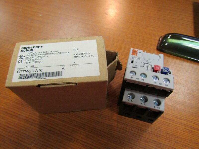 👀 NEW SPRECHER + SCHUH 600 VAC THERMAL OVERLOAD RELAY .10-.16 AMP CT7N-23-A16