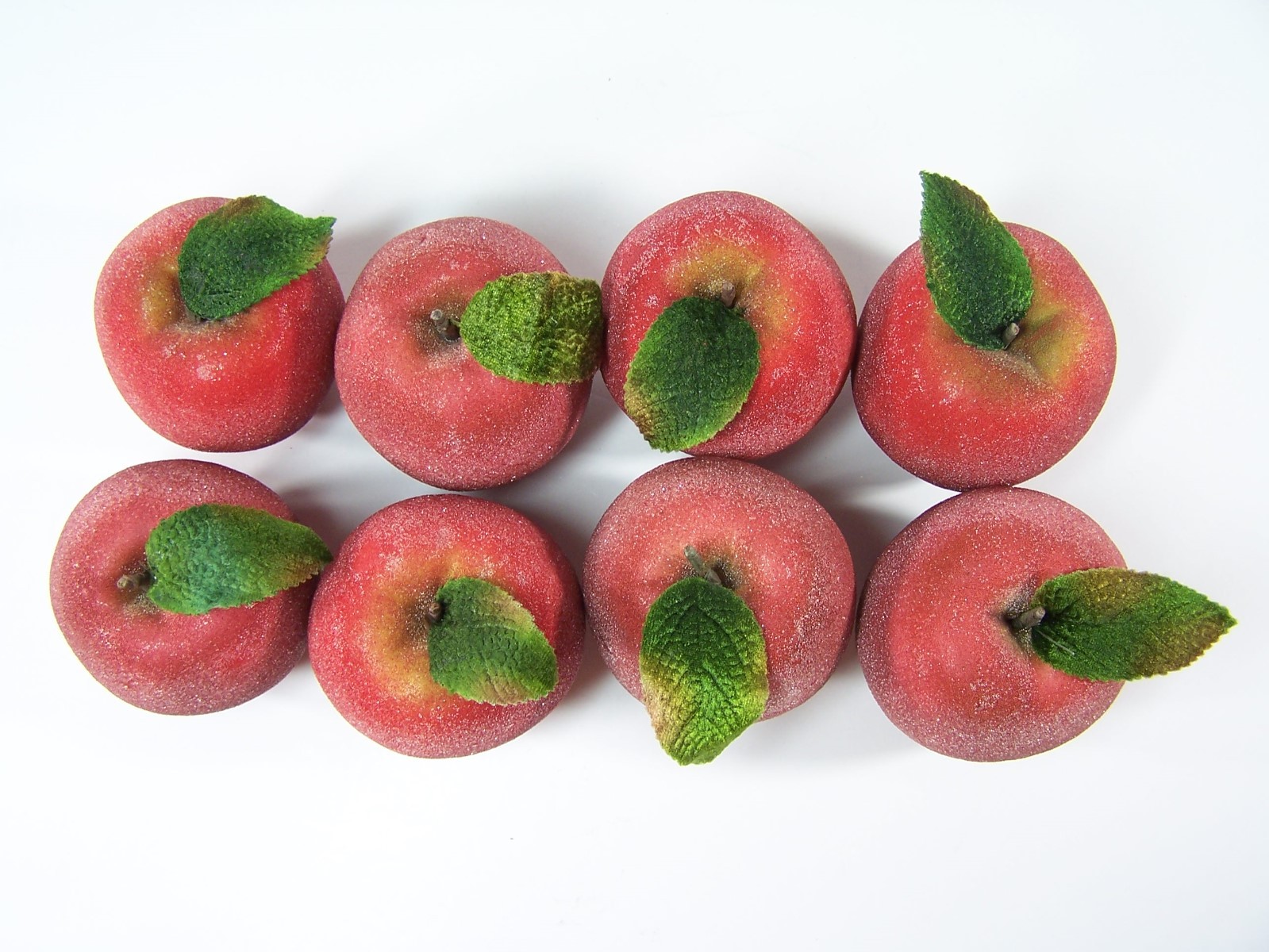 Lot Of 8 Artificial Fruit Sugared Red Apples Home Decor