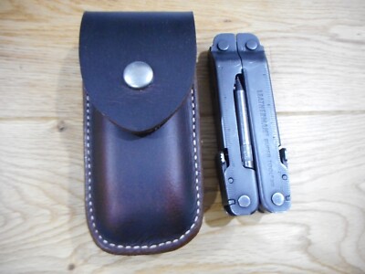Leatherman Super tool 300. Crazy Horse leather sheath. plain flap. Sheath only.