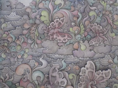 I GUSTI PUTU SANA PAINTING PENGOSEKAN BALI INDONESIAN FOLK ART ABSTRACT VINTAGE 