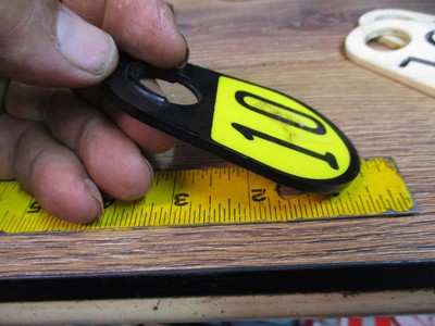 VINTAGE COW NUMBER TAG DAIRY FARM CATTLE MARKER 10 DOUBLE SIDED ORIGINAL PLASTIC