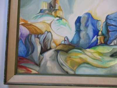 LARGE VINTAGE 1970'S ABSTRACT LANDSCAPE MODERNISM EXPRESSIONISM SURREALISM 