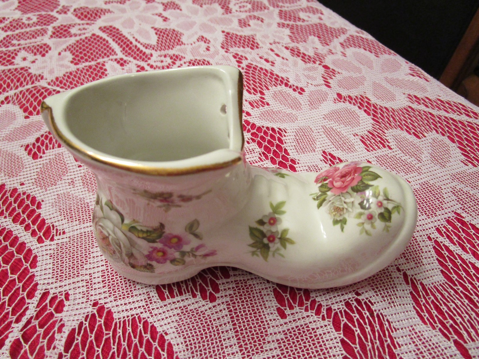 Old Foley Harmony Rose Shoe Staffordshire Excellent