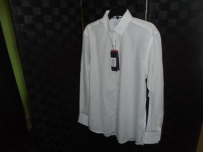 N.W.T. WHITE PRINT MEN'S MED VISCONTI SIGNATURE SERIES LIMITED SHIRT RETAIL$145