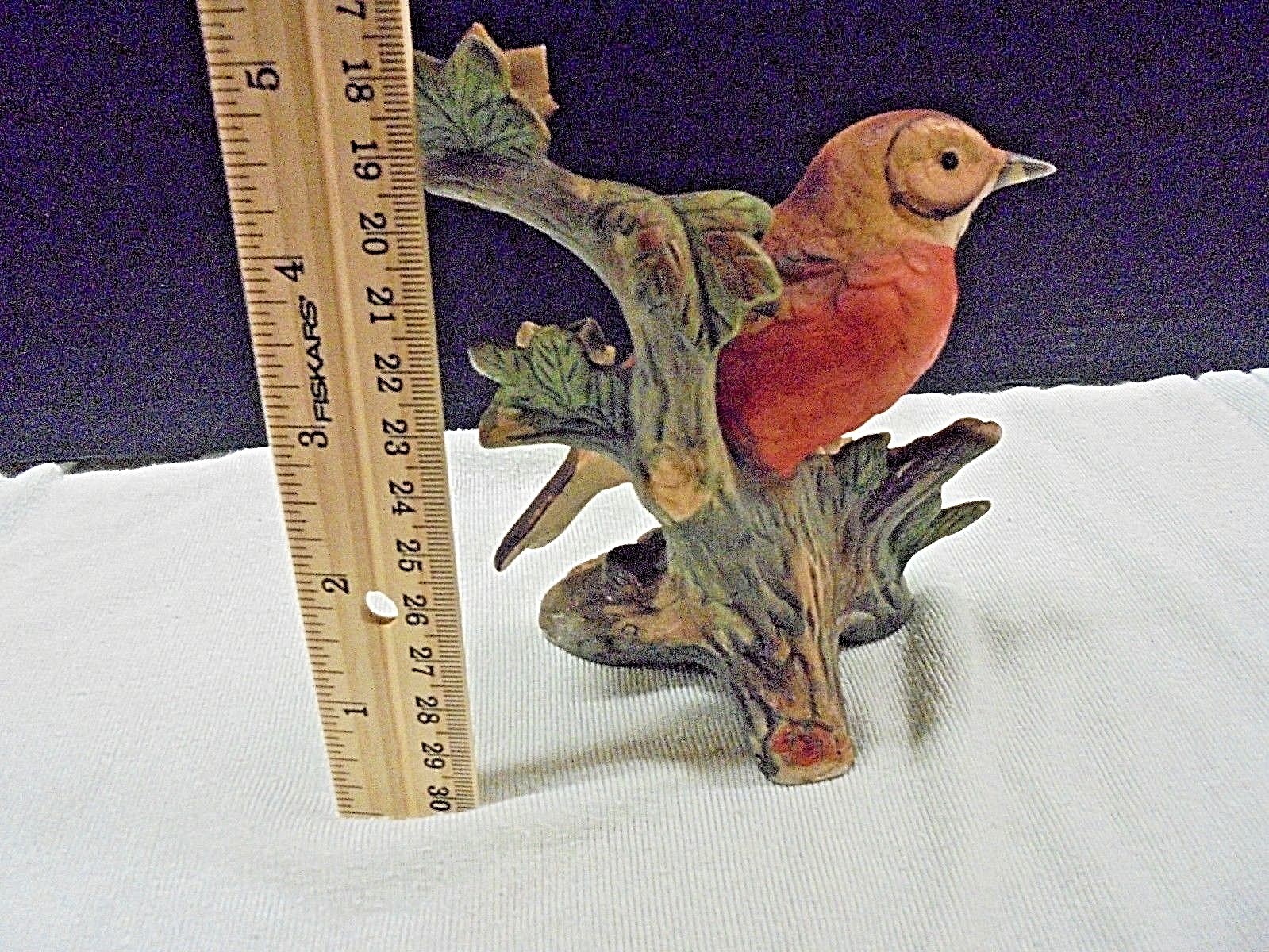 Vintage Bird on Branch with Flowers Figurine lovely little piece