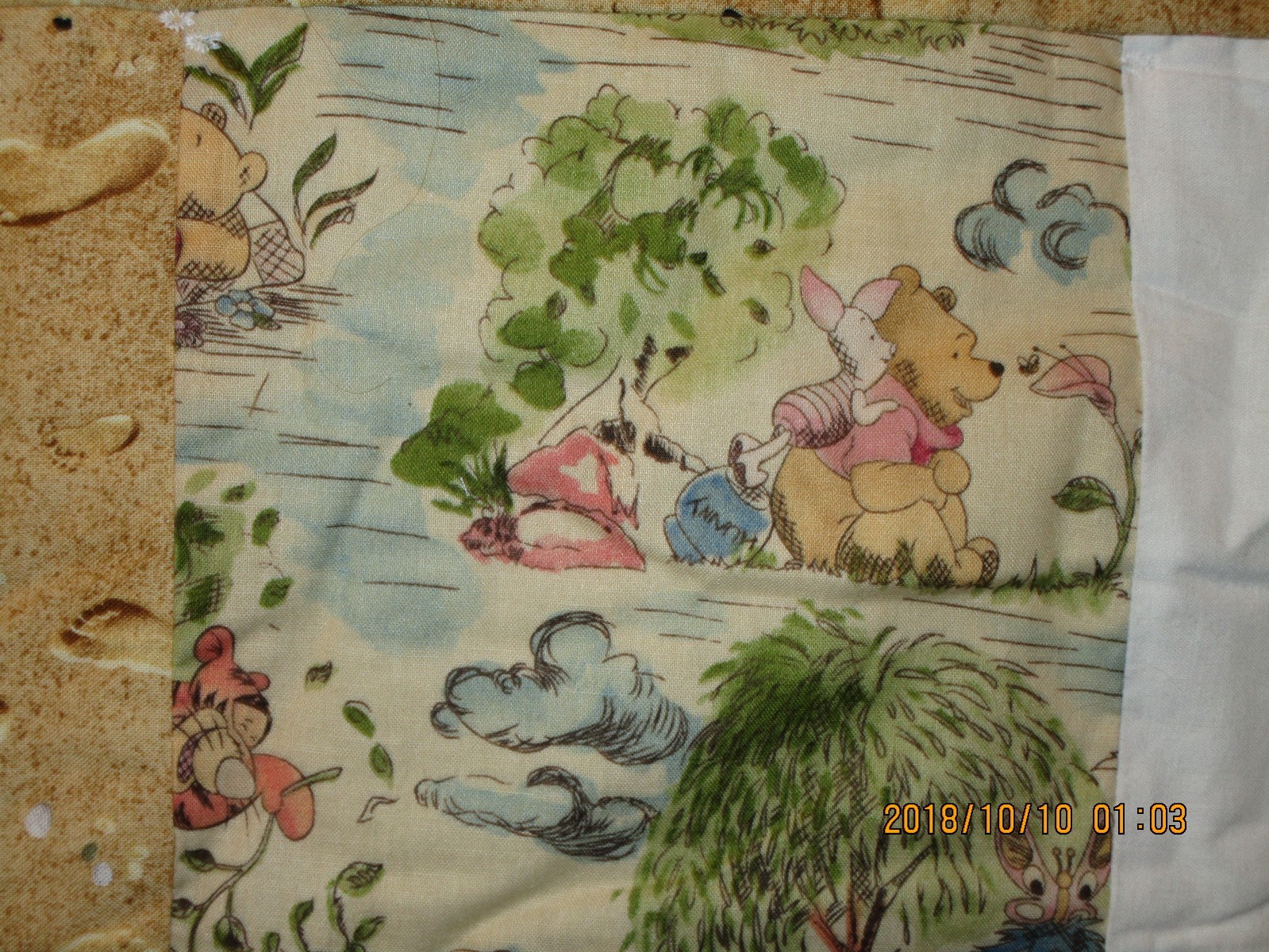 Handmade Baby Quilt- Winnie The Pooh  41 X 40