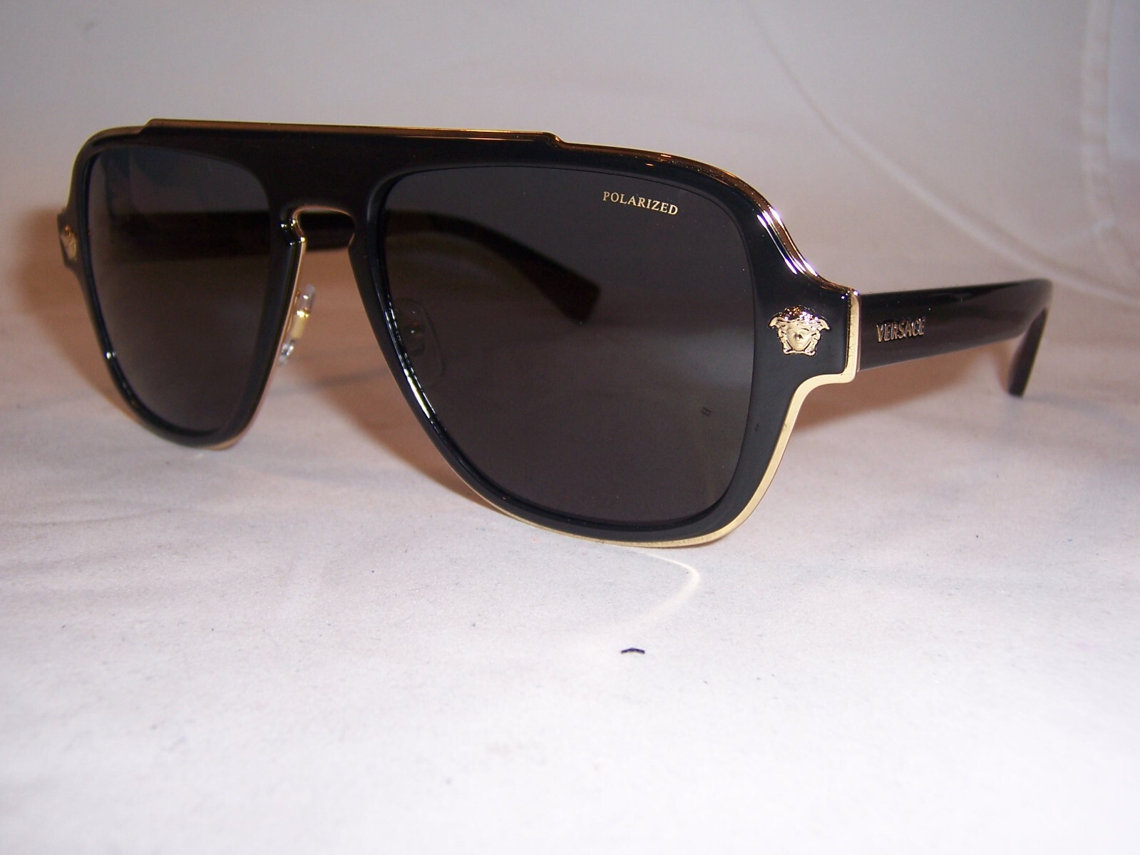 Pre-owned Versace Sunglasses Ve2199 100281 Black/gray Polarized 56mm Authentic 2199