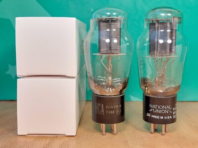 Closely Matched Pair of RCA 2A3 Black Plate Vacuum Tubes #3