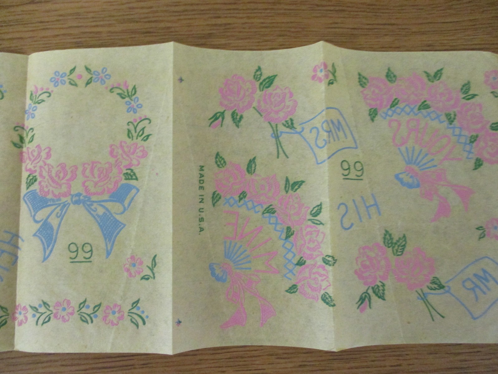 Vintage KATE MARCHBANKS Mail Order Pattern Embroidery Color Transfer-Mr & Mrs