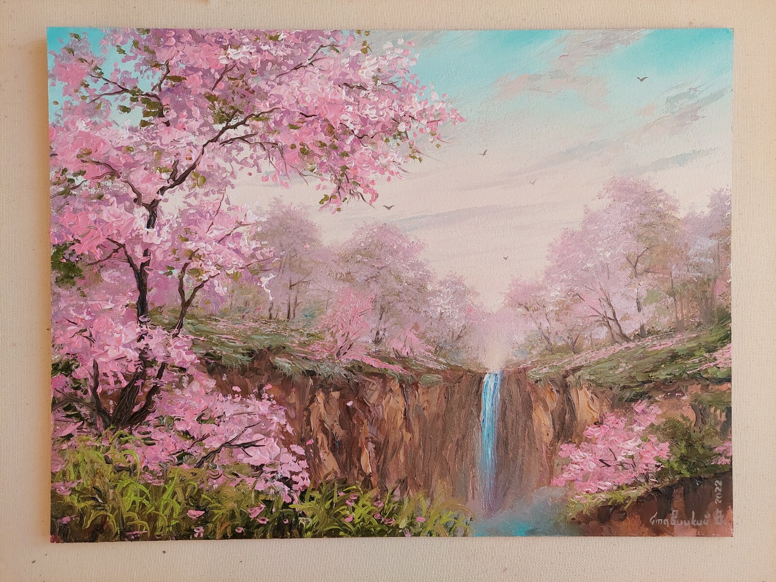 油絵 油彩  絵 絵画【Çherry blossom road】 油絵 油彩 絵 絵画【Çherry blossom road】 - メルカリ