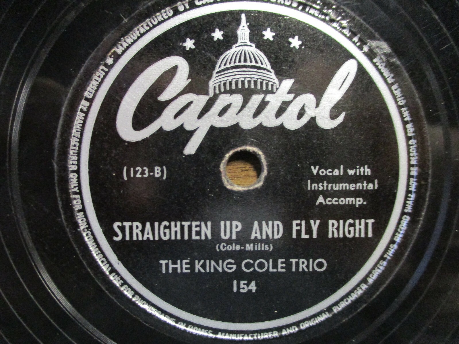Vintage 78 RPM Record - Capital, The King Cole Trio