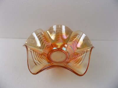 CANDY DISH - NICE AMBER GLASS CANDY DISH