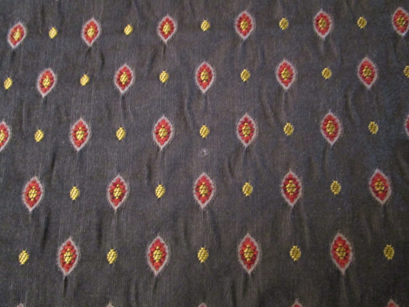 Black Upholstery fabric Red Gold Diamond design 76
