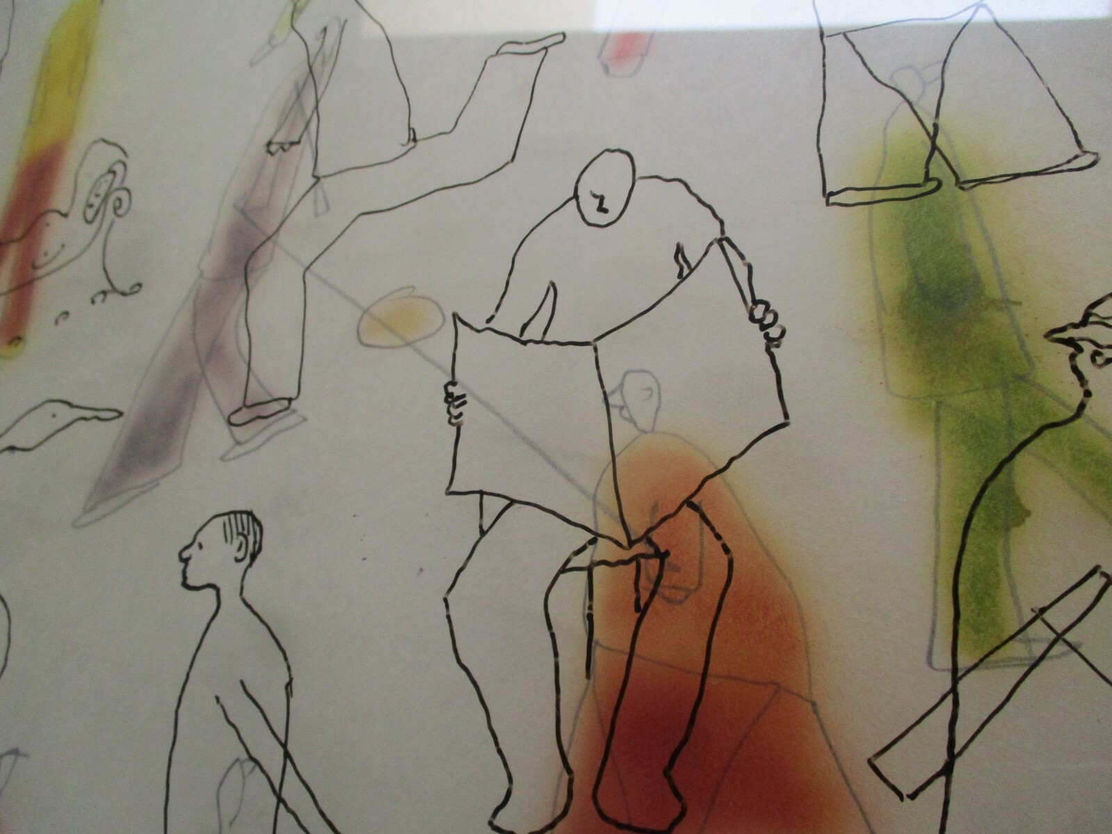 Robert Weil drawing pop op abstract expressionism modernism people urban city