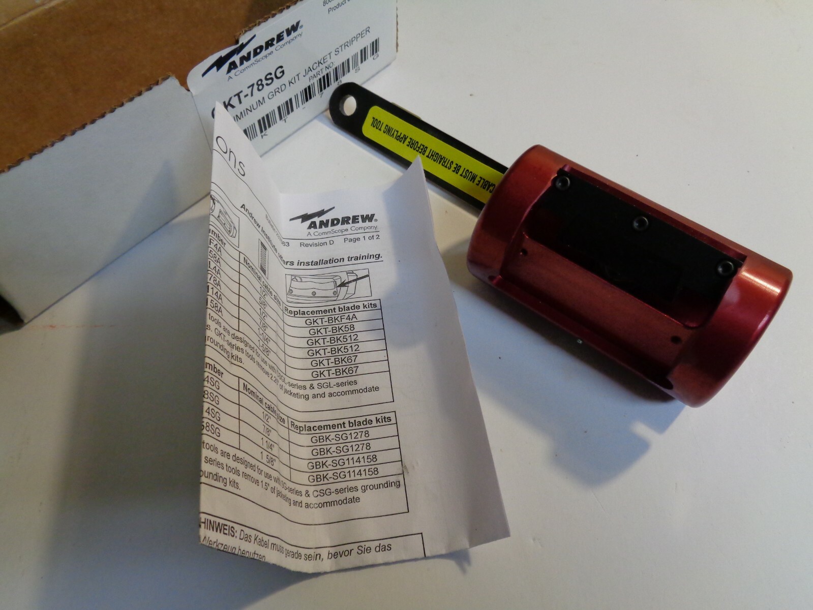 ANDREW  Aluminum GRD Kit Jacket stripper  GKT-78SG  NEW IN BOX!