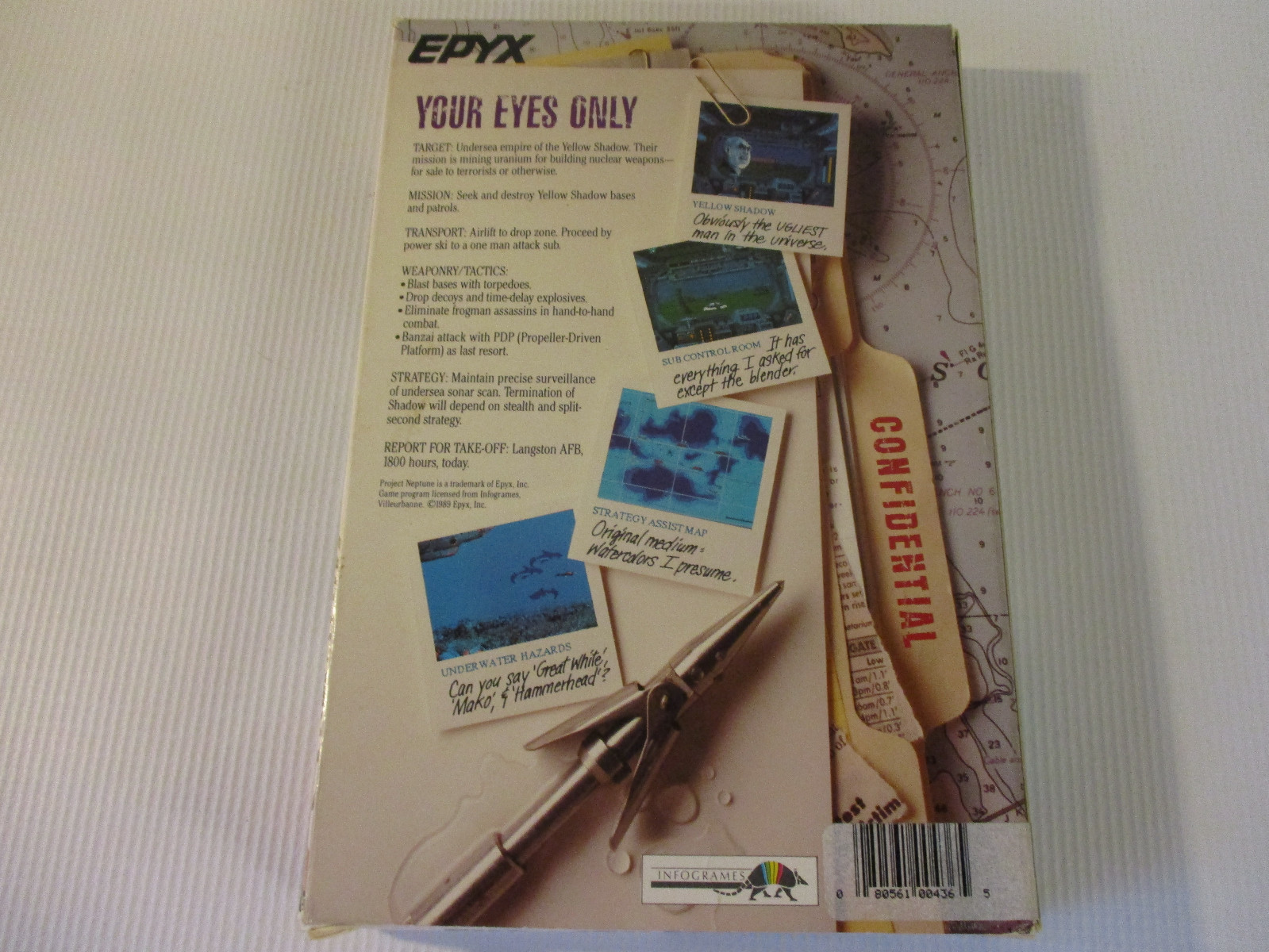 Rare PROJECT NEPTUNE Commodore Amiga Game by Epyx!!
