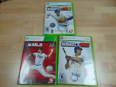 Xbox 360 MLB 2K13 MLB 2K8  MLB 2k10  VG Condition Tested Bundle