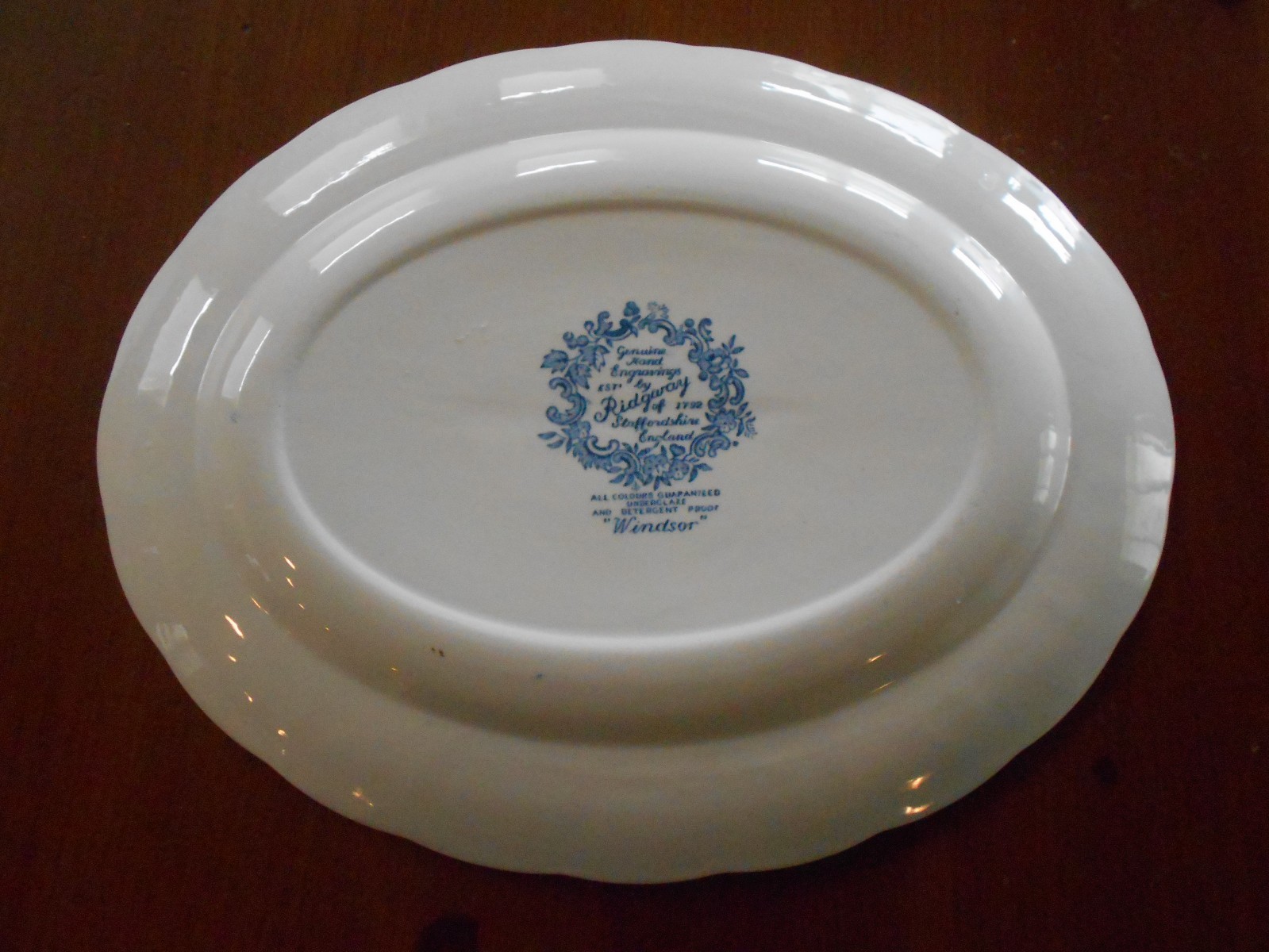 Windsor Blue by Ridgway of Staffordshire England 1792 Transfer Ware Oval Serving