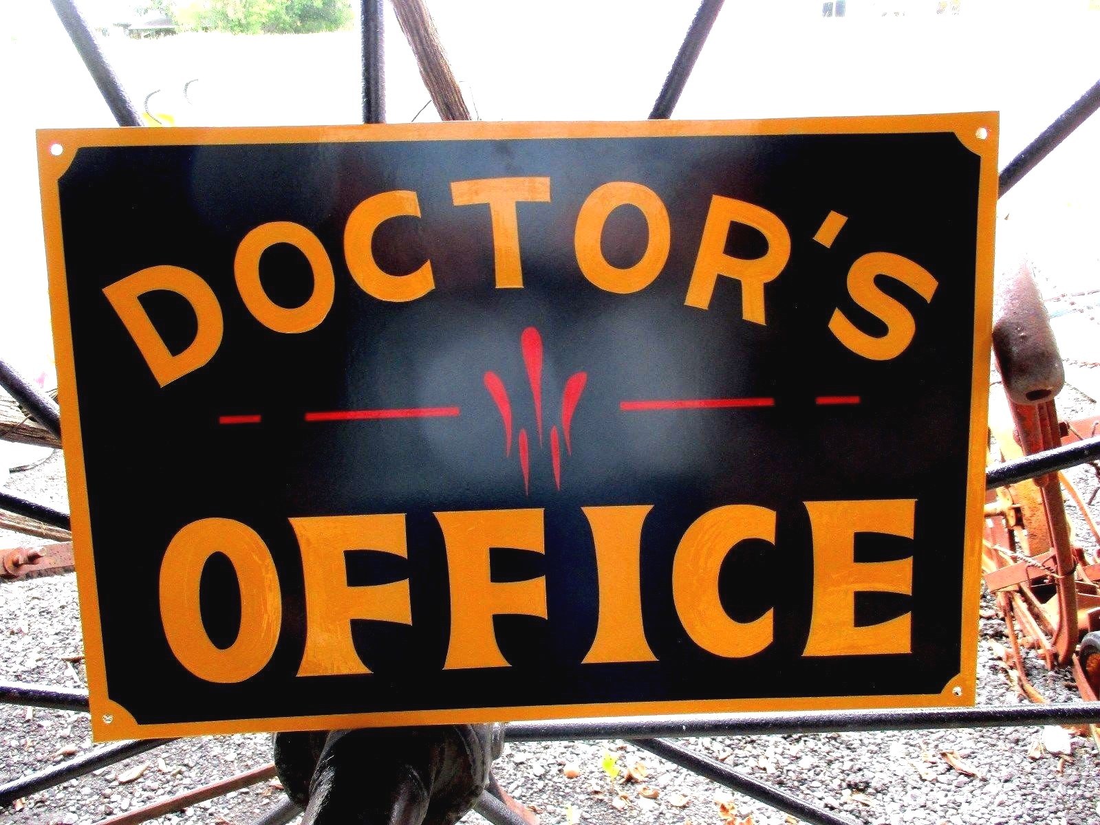 Vintage DOCTOR'S  Dr. OFFICE M.D. SIGN Medical Metal Trade Sign Advertising