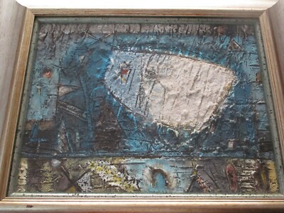 VINTAGE MID CENTURY MODERN CHUNKY MYSTERY CUBIST CUBISM 1960'S  EXPRESSIONISM