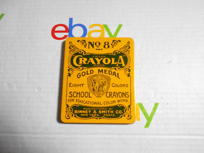 Vintage Crayola Binney & Smith Co. No. 8 School Crayons In Metal Tin ( 8 colors)