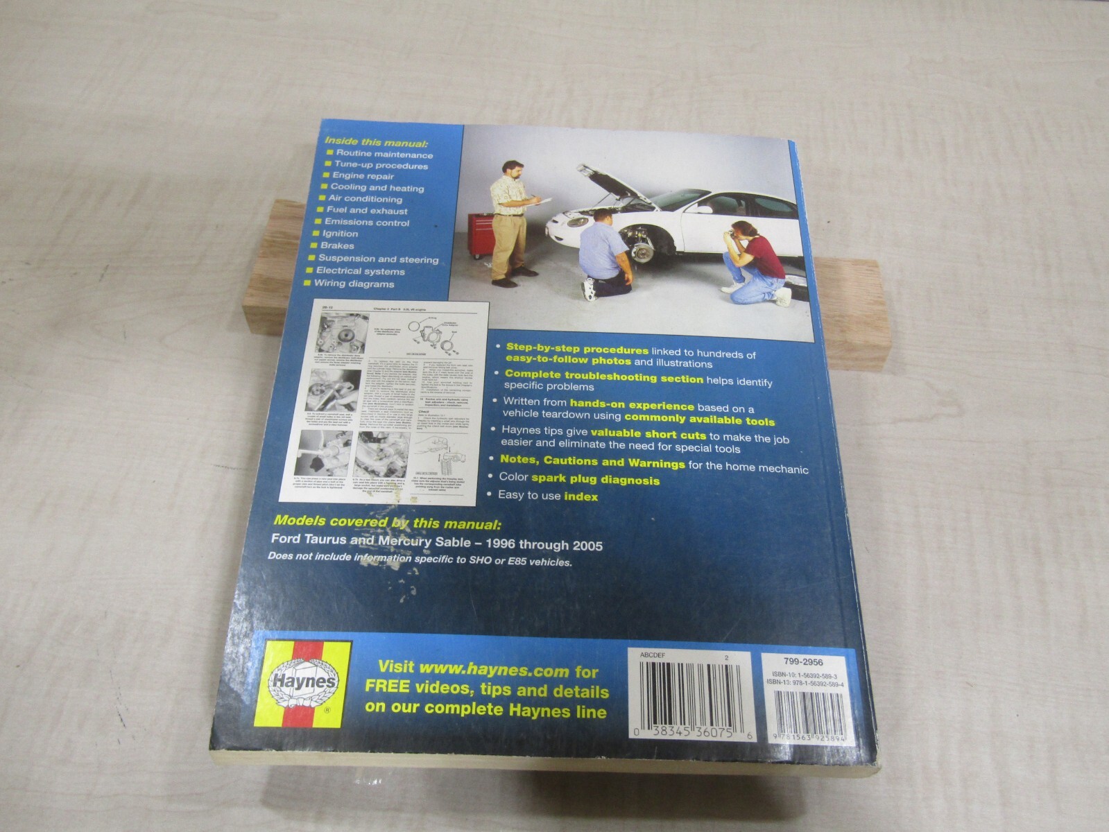 1996-2005 FORD TAURUS MERCURY SABLE HAYNES REPAIR MANUAL 36075 USED