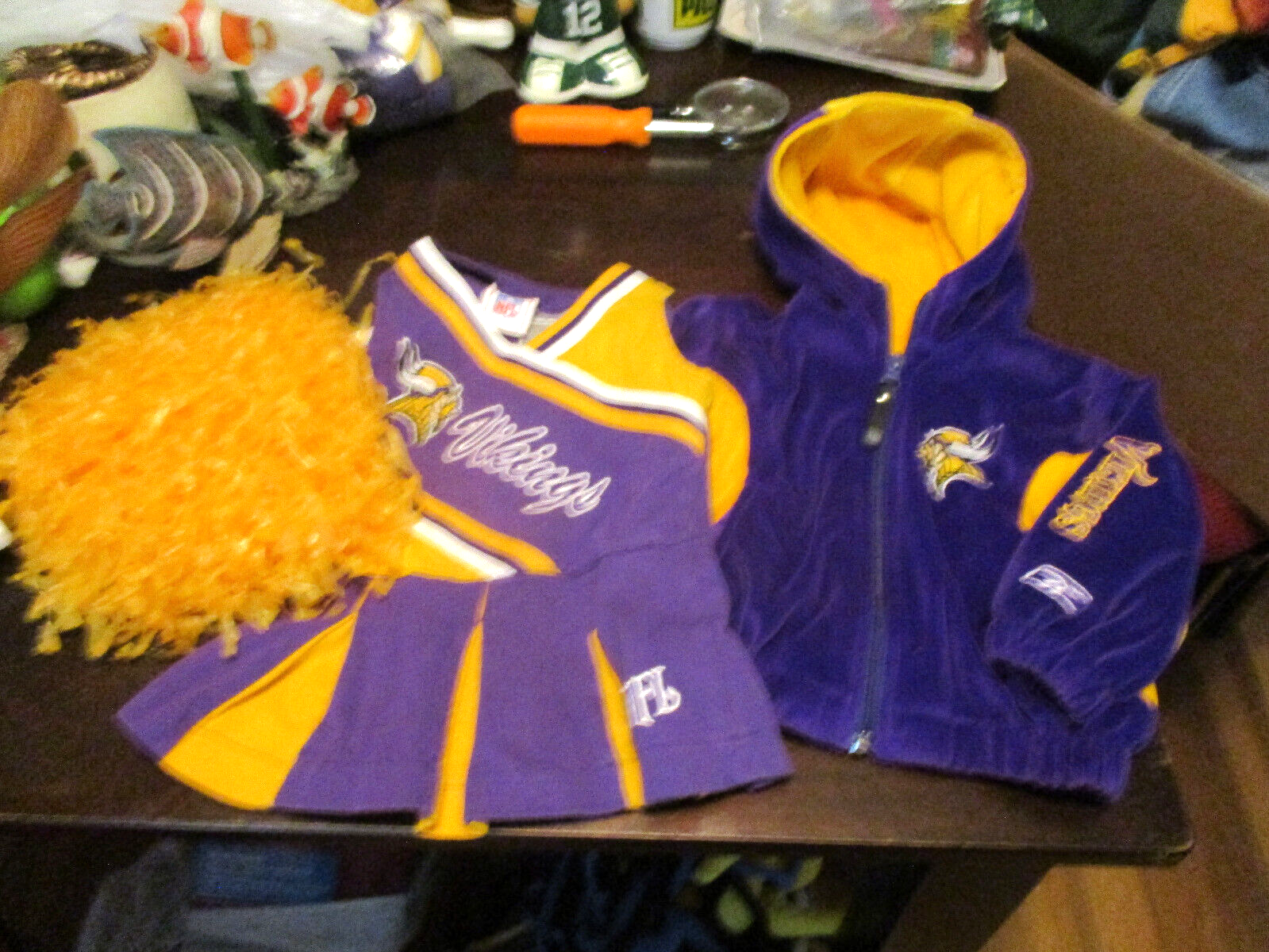 MINNESOTA VIKINGS BABY GIRLS CHEERLEADER DRESS & JACKET SET