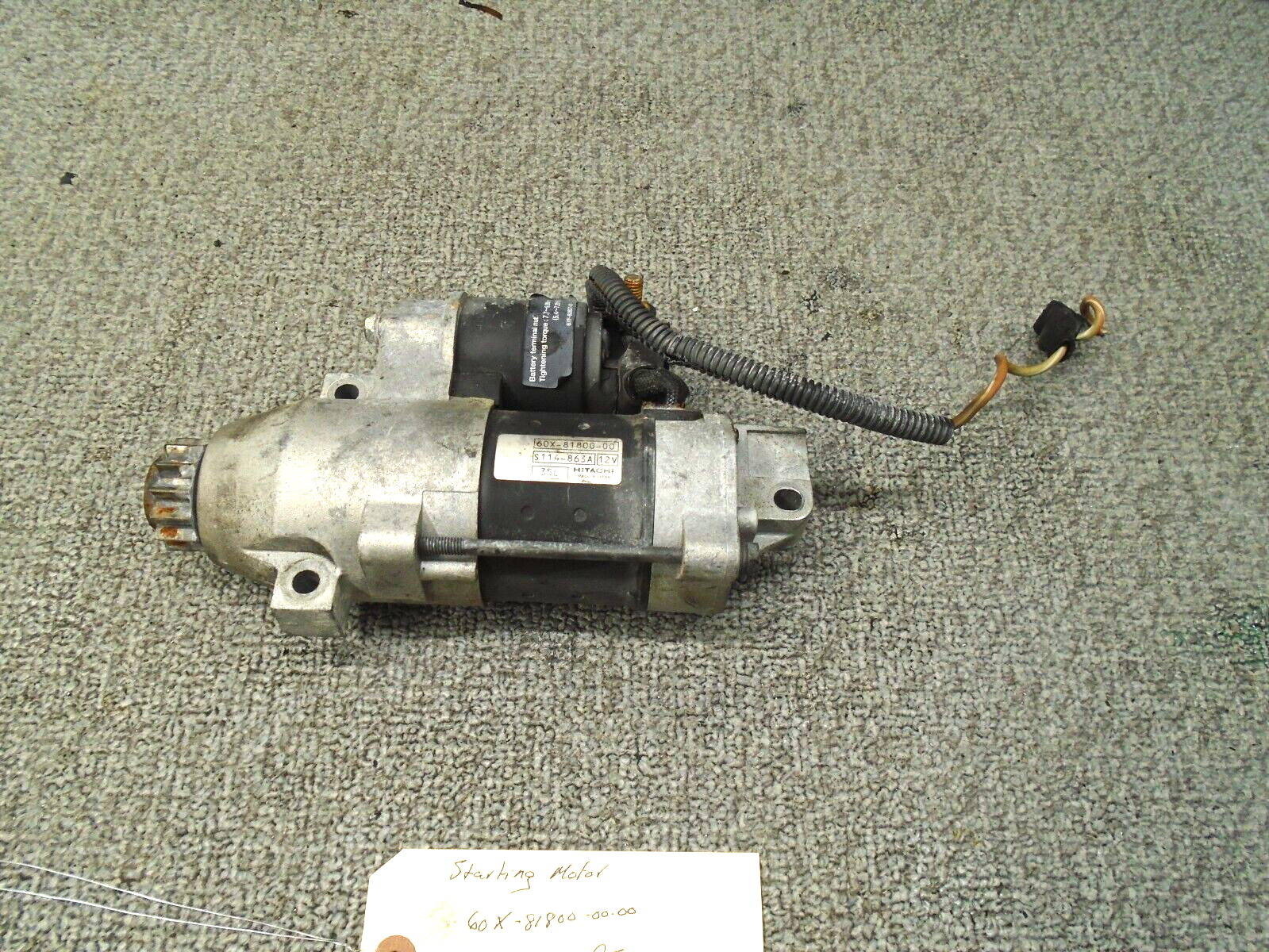 Used 60X-81800-00-00 Yamaha Outboard Starter Starting Motor