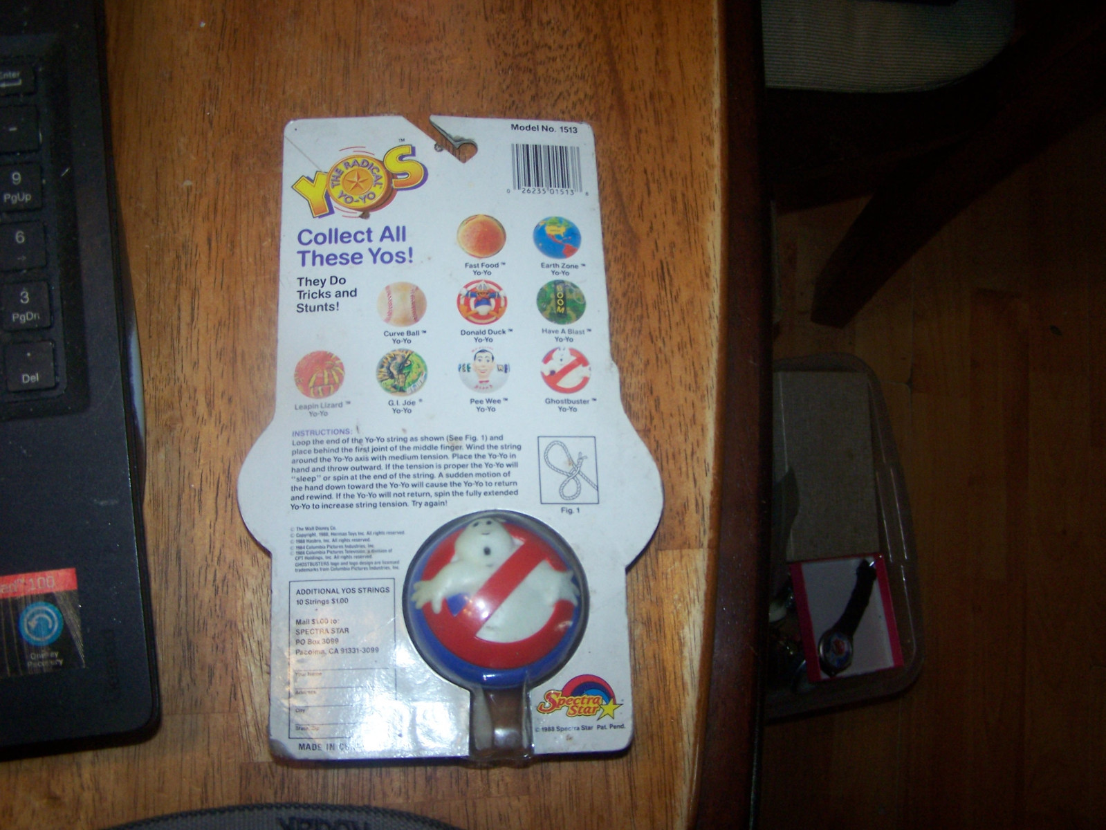 Vtg 1988 The Real Ghostbusters YoYo Yo-Yo YOS #1513 Sealed On Card Spectra Star