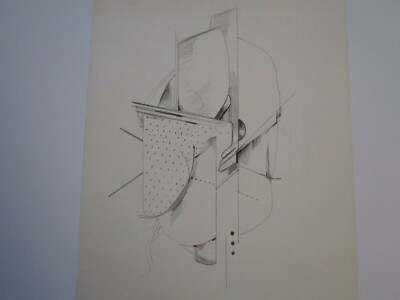 ERNEST POSEY DRAWING CUBIST 1970 ABSTRACT EXPRESSIONISM SURREALISM CALIFORNIA