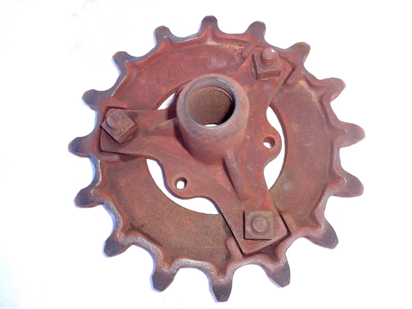 VINTAGE CAST IRON INDUSTRIAL MACHINE AGE STEAMPUNK GEAR WHEEL LAMP BASE 9 INCH