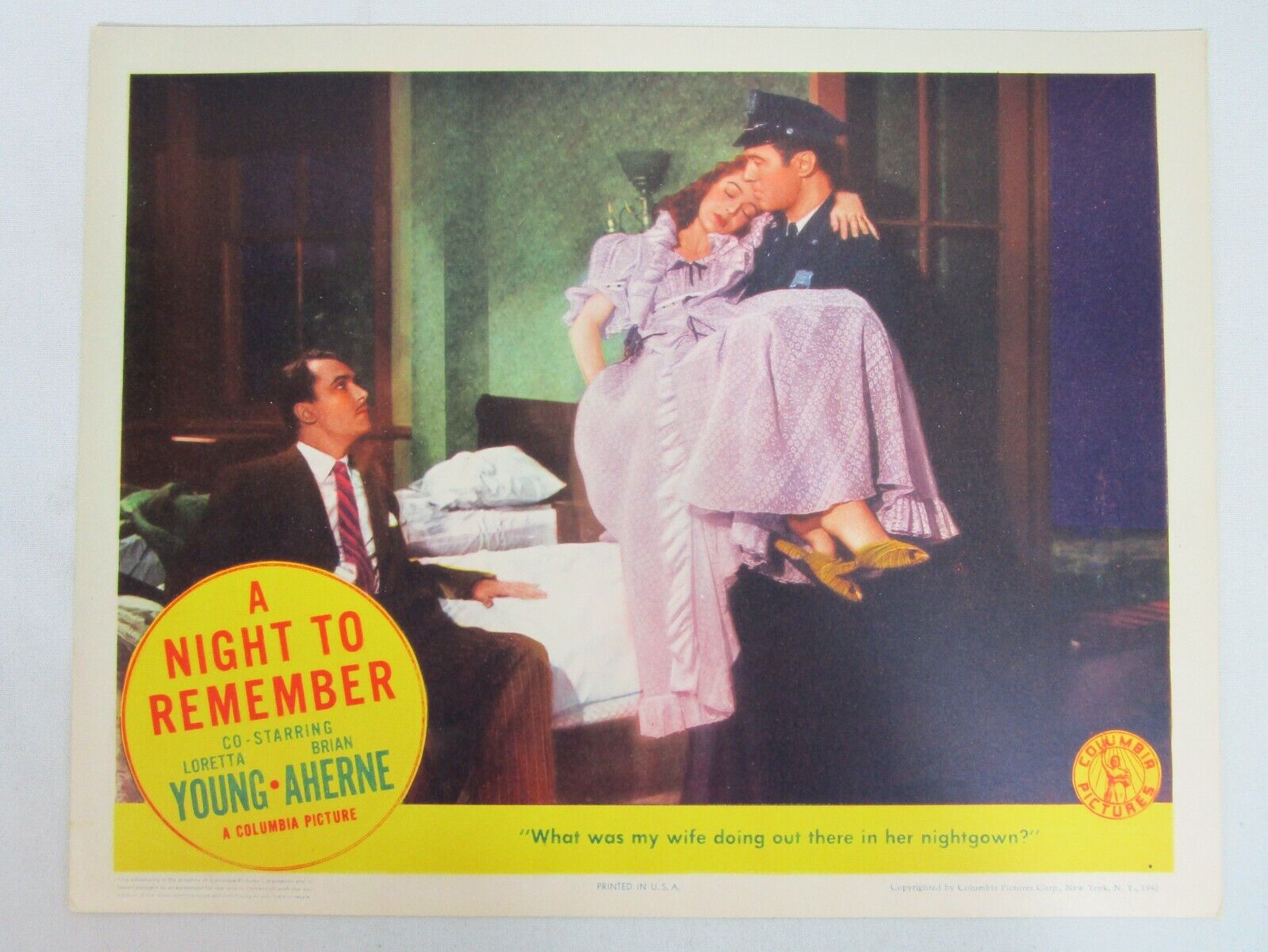 A Night To Remember 1942 Lobby Card Loretta Young Brian Aherne...