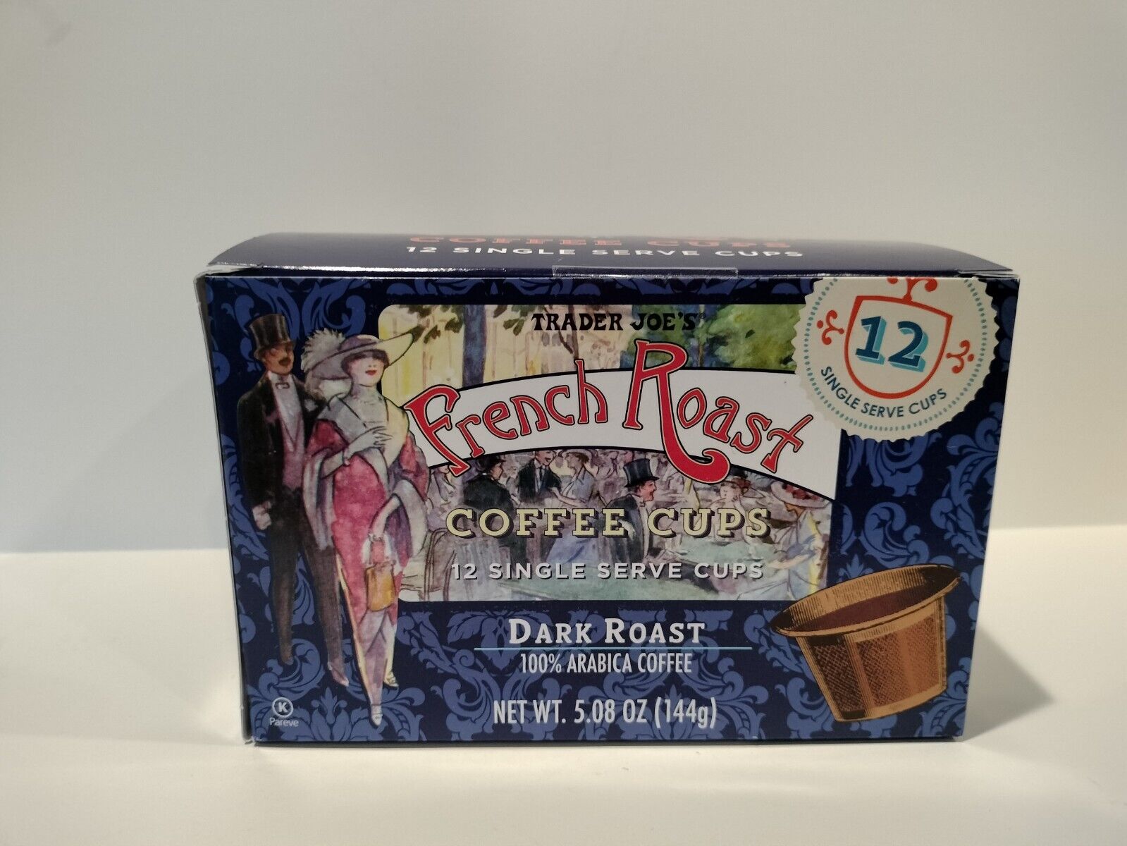 TRADER JOE'S COFFEE FRENCH DARK ROAST 100% ARABICA 12 K-CUPS - NEW