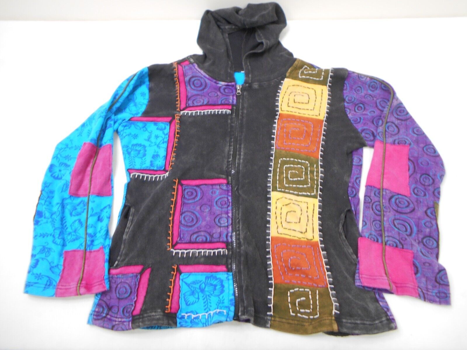 Y2K Patchwork Zip-Up Hoodie Free Shipping - The Vintage Twin