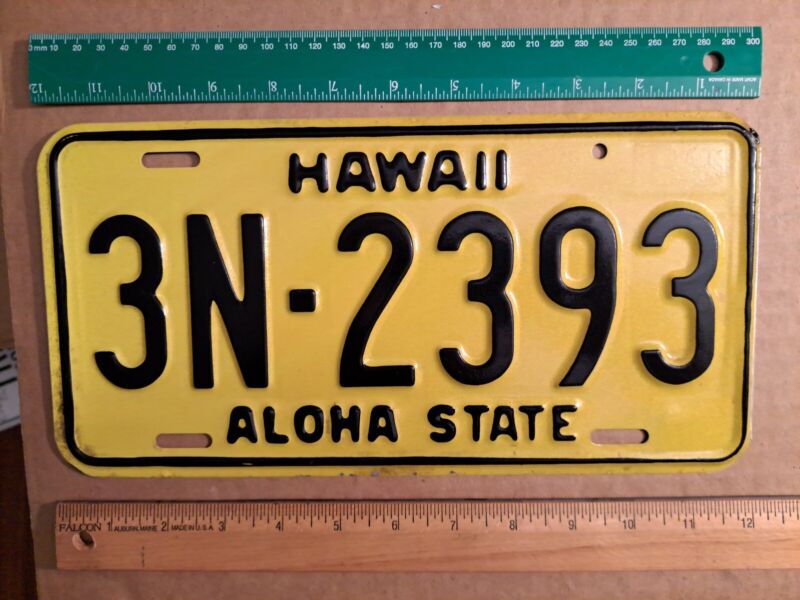 License Plate, Hawaii, 1969, 3N - 2393