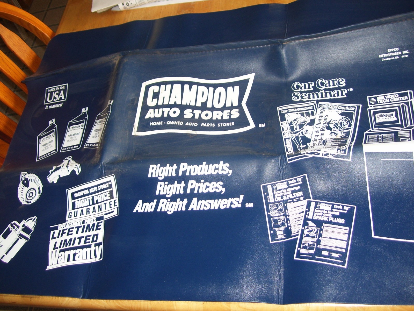 Vintage Champion Auto Stores Car Fender Protector Mat New Other (see