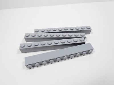 LEGO 4 Light Bluish Gray 1x10 Bricks N5