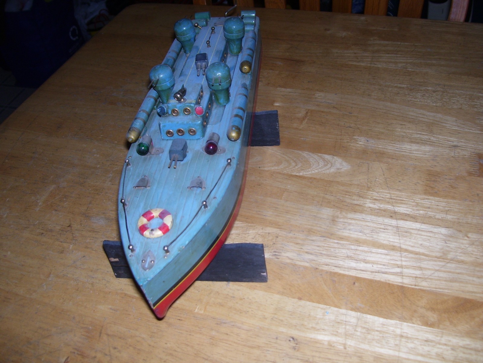 ITO Battle Ship TMY Motor Wooden Destroyer Pond Boat PT US Navy Battery Operated