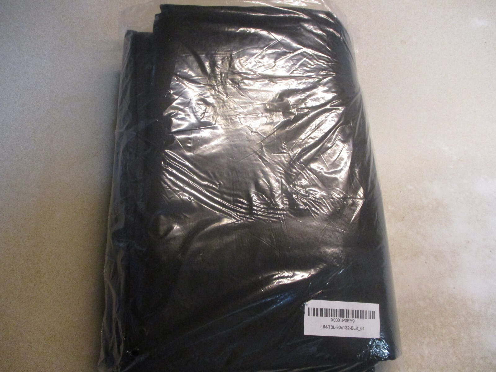 Lann's Linens 90x132 Black Rectangular Polyester Tablecloth Wedding Banquet 