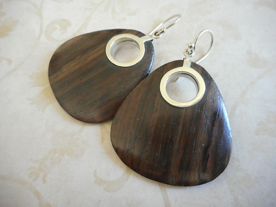 Silpada Sterling Silver Sonokeling Wood Dangle Earrings W1845 29E1