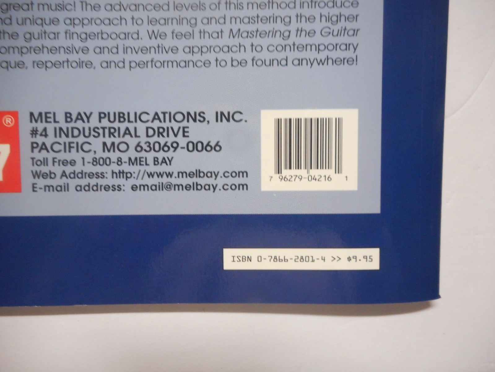 Mel Bay Mastering The Guitar 1B Book And CD. 1996 Edition. Excellent Cond.